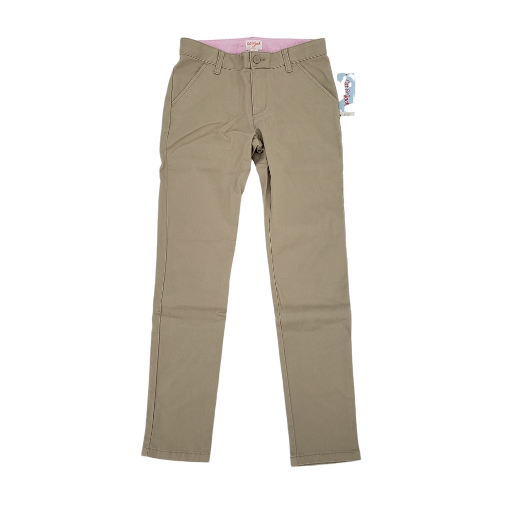NWT Cat & Jack Girls School Uniform Pants Size 12 - Four Pack Beige And Blue - Picture 4 of 11